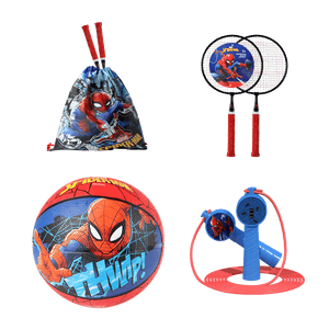 Marvel Sport combo set Basketball Children round badminton racket jump rope with gym bag ball bag