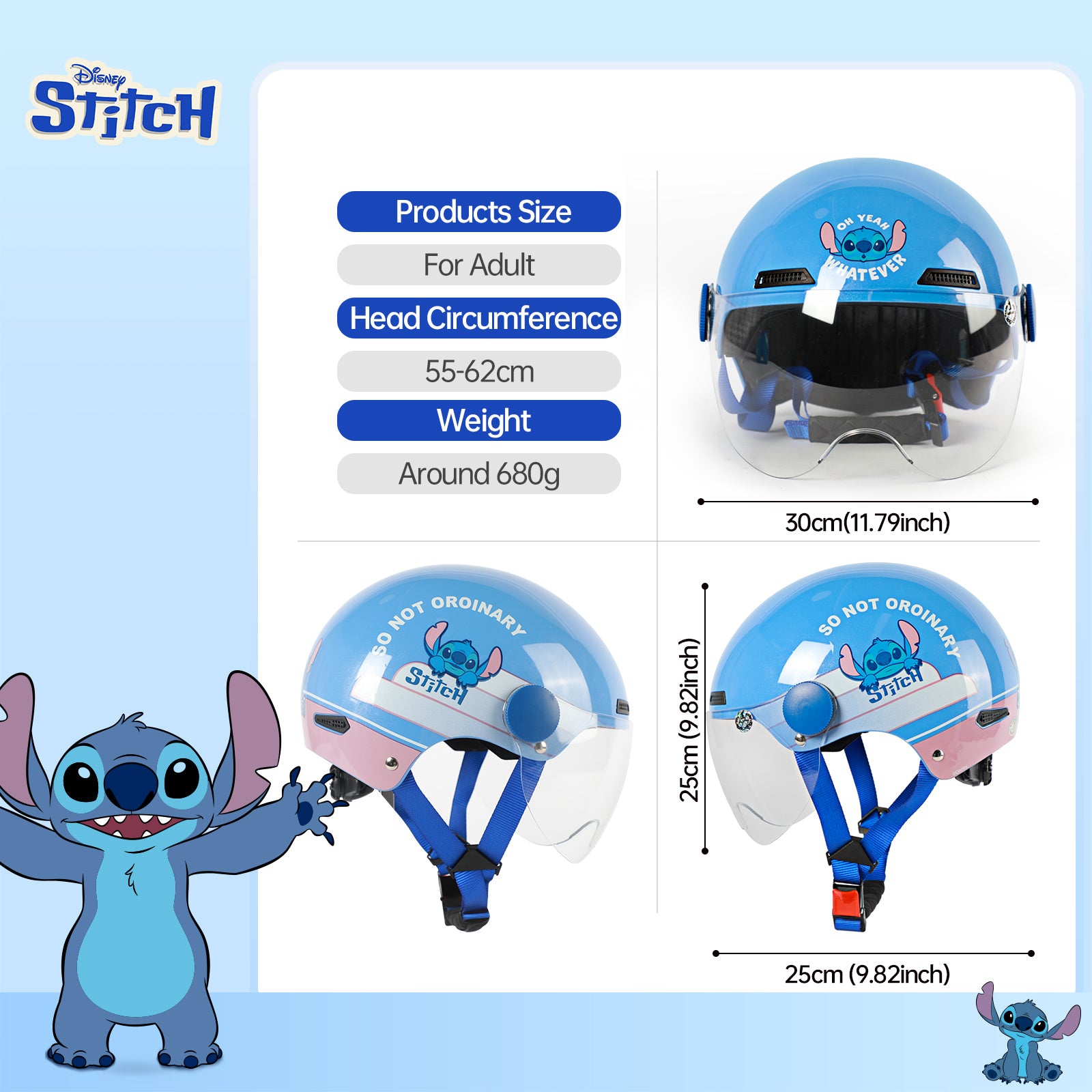 Disney Lotso/Stitch/Buzz lightyer Adjustable Helmet - Adult Lovely and Safety Integrally 23338