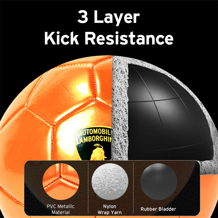 LFB771 AUTOMOBILI LAMBORGHINI MACHINE SEWING PVC SOCCER BALL METALLIC TEXTURE