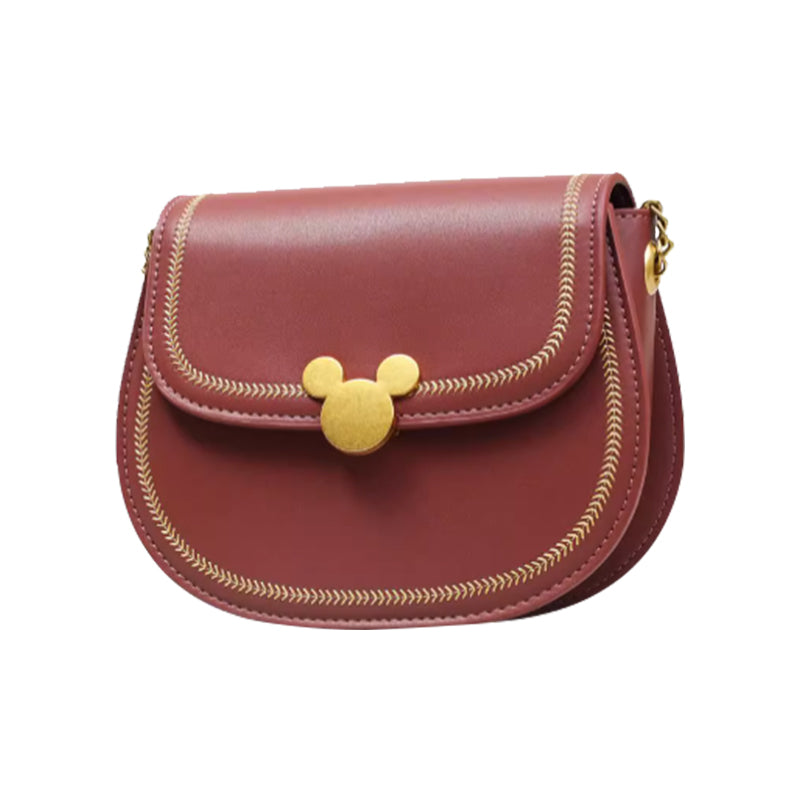 Disney Mickey Retro Fashion Wine Red Lady Bag DHF22190-A4