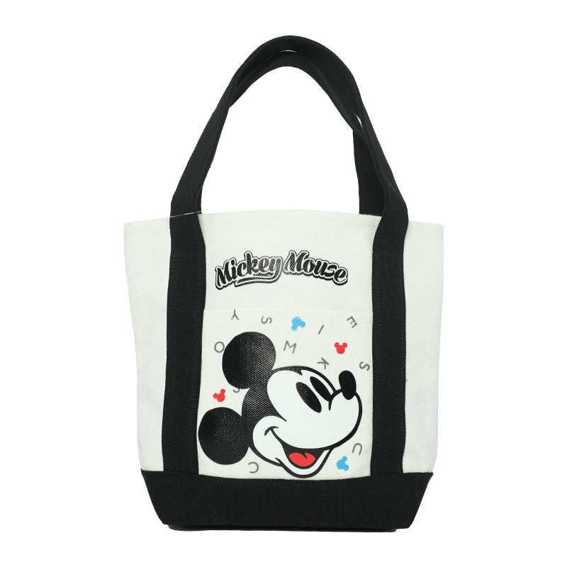 Disney Mickey Canvas Handbag Capacity Bento Lunch Box Bag Shopping Bag Handbag