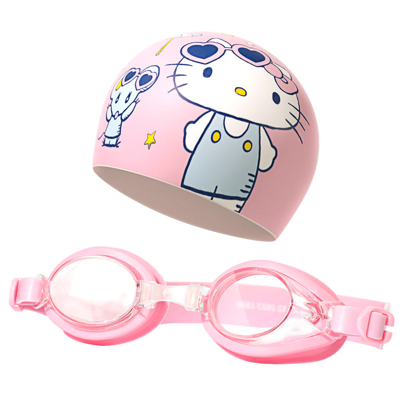 Hello Kitty 2022 Swim goggles swim cap swim mask kickboard float board swim trainer bag armband quick dry towel phone case swim combo set