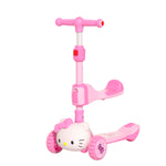 画像をギャラリービューアに読み込む, Hello Kitty 21339 Foldable 3D Three wheels scooter with seat with push handler
